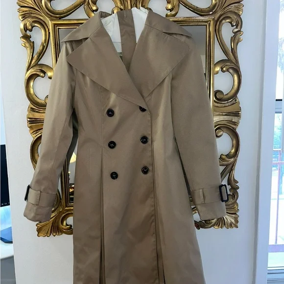 Burberry Tan Double-Breasted Trench Coat